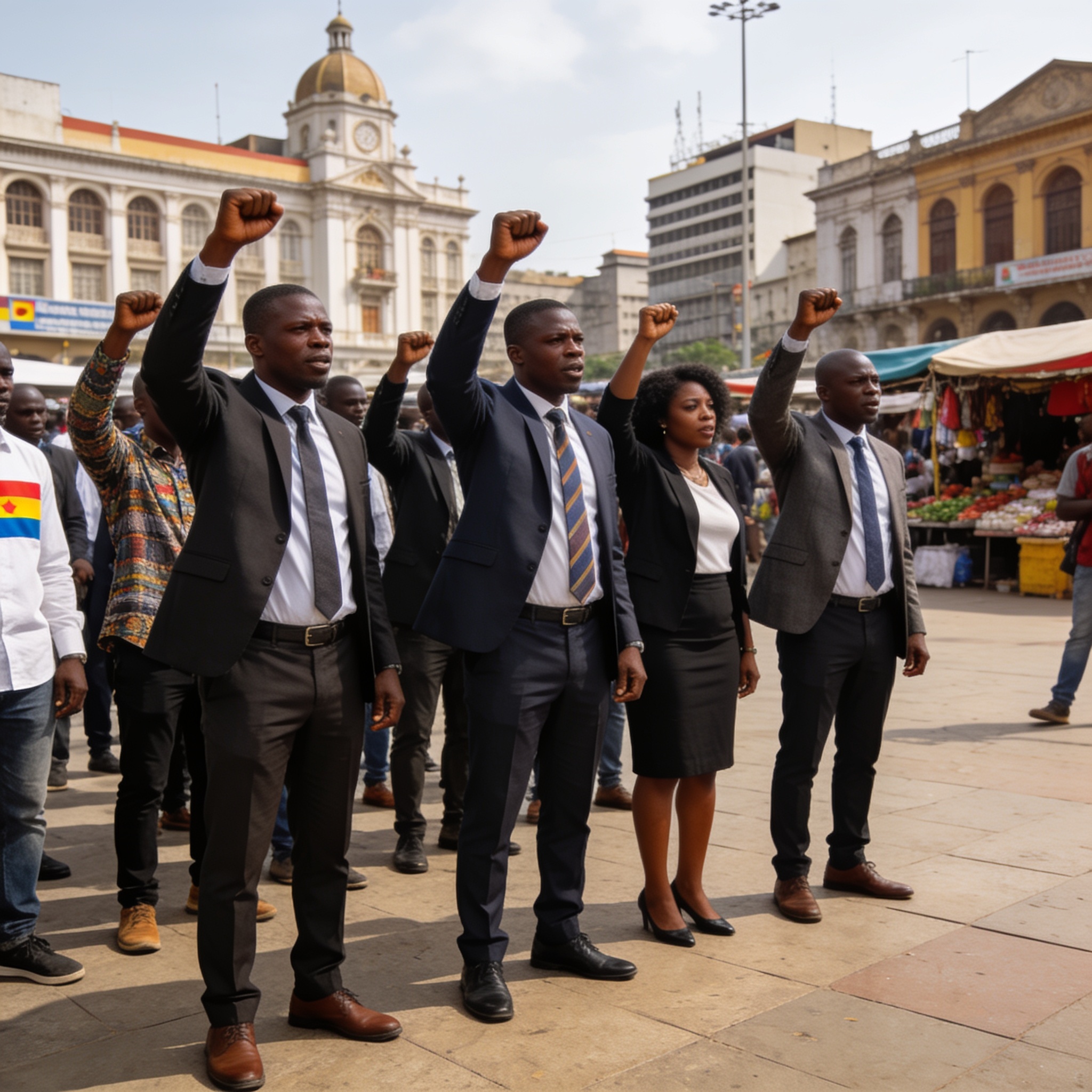 Create an editorial news illustration for an article about 'Lutte contre la corruption : le Congo en première ligne pour la 10e Journée africaine'. The specific country is CG (CG); make visual cues accurate to this exact country and avoid flags or sy