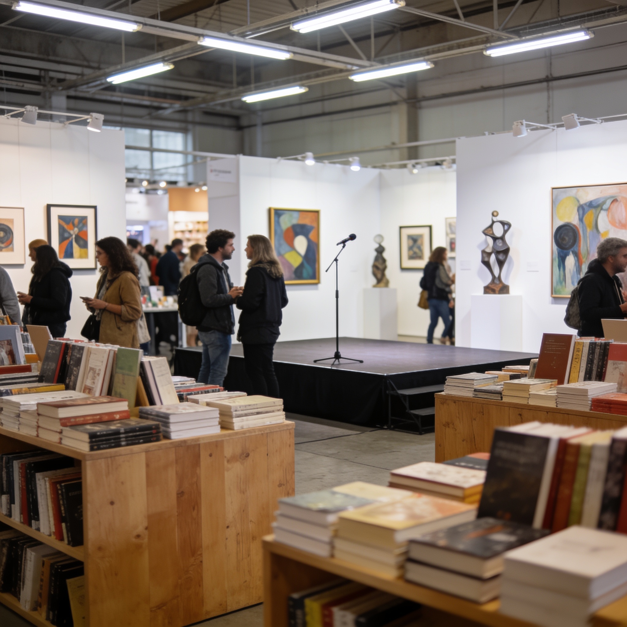 Create an editorial news illustration for an article about 'Silap 2026 : La troisième édition du Salon du livre et des arts de Pointe-Noire s’achève en beauté'. The specific country is Republiqe du Congo (CG); make visual cues accurate to this exact